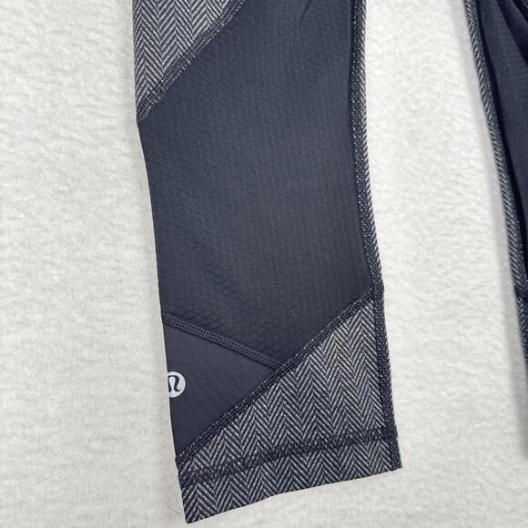 Lululemon Womens 6 Pace Rival Crop Leggings Herringbone Gray Yoga Running Gym - Picture 4 of 8